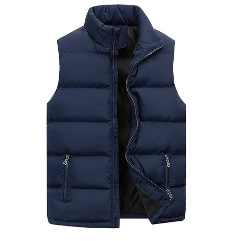 Mens Vest Jacket Warm Sleeveless Jackets Winter Waterproof Zipper Coat Autumn Stand-up Collar Casual Waistcoat Brand Clothing - Zen Fit Plus