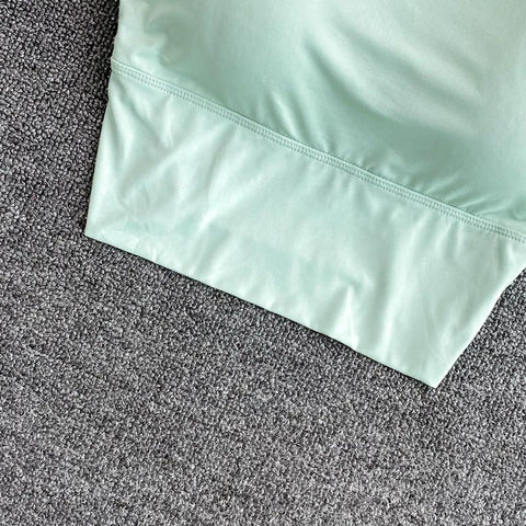 Women Crop Tops Sexy Solid Color Camisole Ice Silk Tube Top Seamless Sports Tank Top Wireless Underwear Padded Bra Bralette Vest - Zen Fit Plus