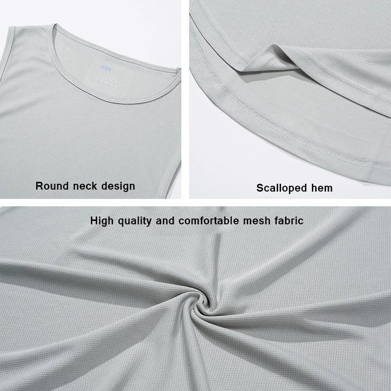 Summer Men's Running Vest Gym Tank Tops Fitness Clothing Quick-drying Loose Bodybuilding Sleeveless Shirt Basketball Singlets Zen fit plus
