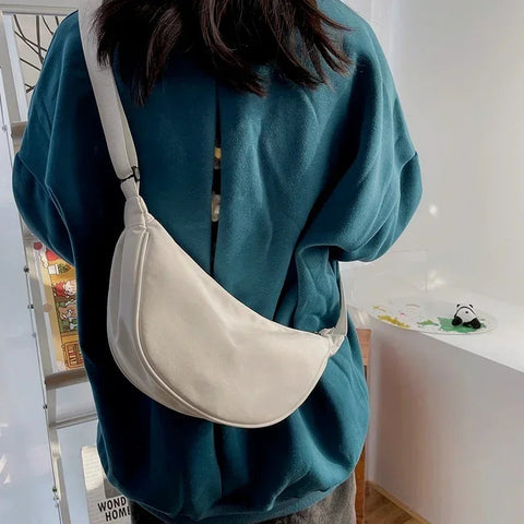 Solid Color Chest Bag For Women Large Capacity Travel Crossbody Female Half Moon Belt Bag Ladies Daily Street Fanny Packs 2024 Zen fit plus