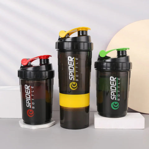 500ml Portable Protein Powder Shaker Bottle High Capacity Drinking Container with Powder Case Plastic Blender Sports Water Cup Zen fit plus