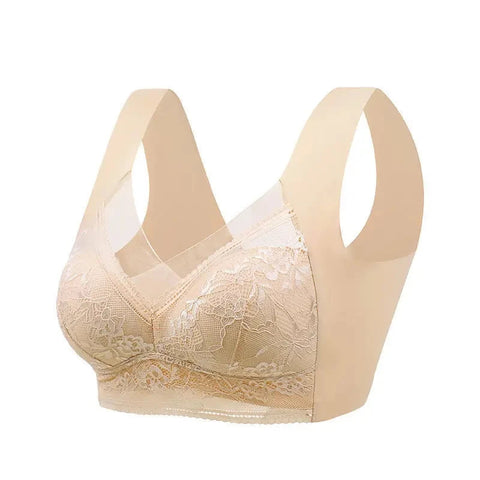 L-6L Women Large Bra Push Up Ice Silk Seamless upper Bralette Lace Wireless Summer Bras Plus Size Top Lingerie Underwear 15019 Zen fit plus