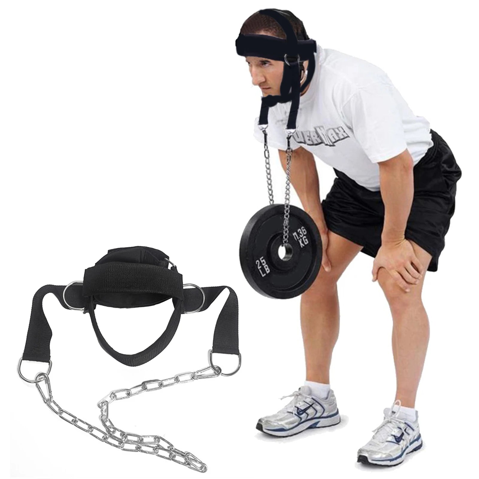 Head Neck Trainer Adjustable Neck Exerciser Head Harness Weight Lifting Belt Head Training Belt For Fitness Head Injury Recovery Zen fit plus