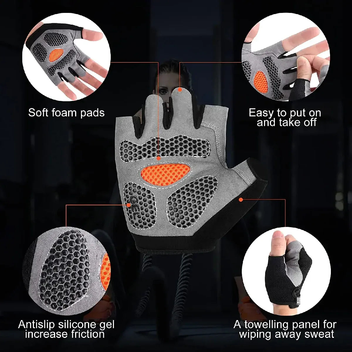 Weightlifti Gym Gloves Fitness Training Fingerless Women Men Bodybuilding Exercise Sports Gloves Cycling Anti Slip Breathable - Zen Fit Plus