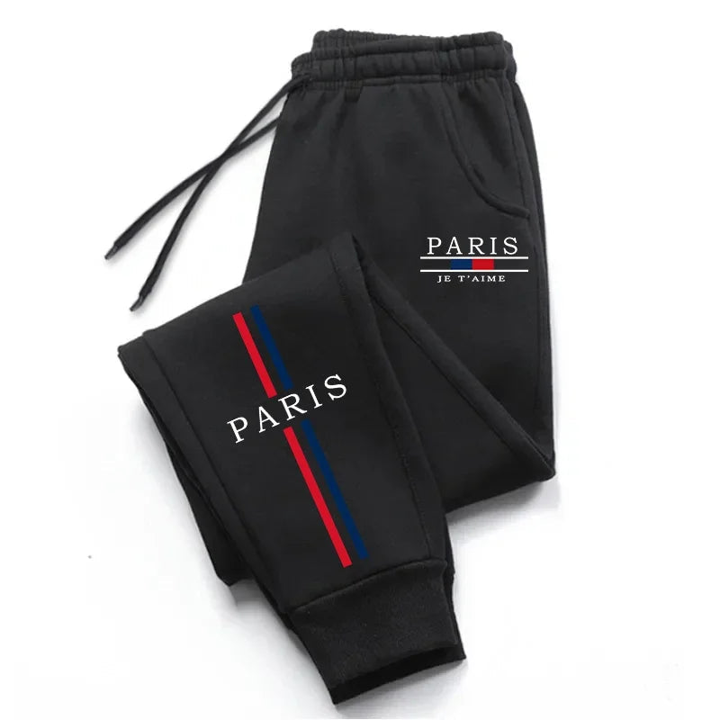 Men's Four Season Casual Sports Jogging Pants Male Urban Fashion Trousers High Quality Paris Printed Home Outdoor Sweatpants Zen fit plus
