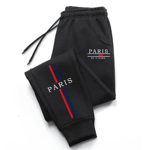 Men's Four Season Casual Sports Jogging Pants Male Urban Fashion Trousers High Quality Paris Printed Home Outdoor Sweatpants Zen fit plus