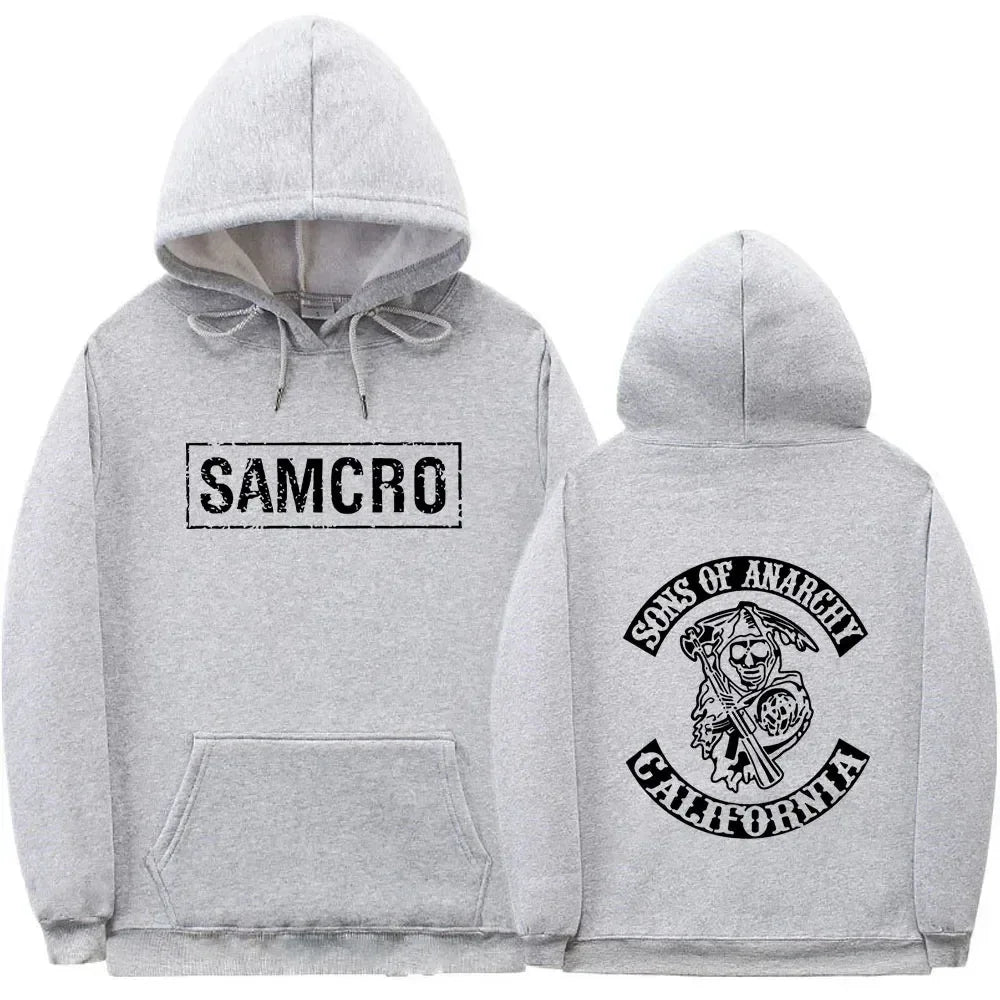 Double Sided Print Hoodie Sweatshirt Tops Sons of Anarchy SAMCRO Men Womnen Fashion Brand Design Pullover Cotton Fleece Hoodies - Zen Fit Plus