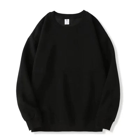 Thickened Fleece Cotton Hoodie Unisex Oversized round Neck Solid Color Couple's Sweatshirt Versatile Autumn Winter New Arrival Zen Fit Plus