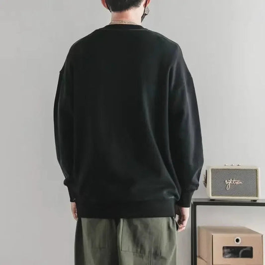 LIBIELIY Fashion O-Neck Solid Color Spliced Pockets Casual T-Shirts Men's Clothing 2025 Spring New Loose Korean Tops All-match T Zen Fit Plus