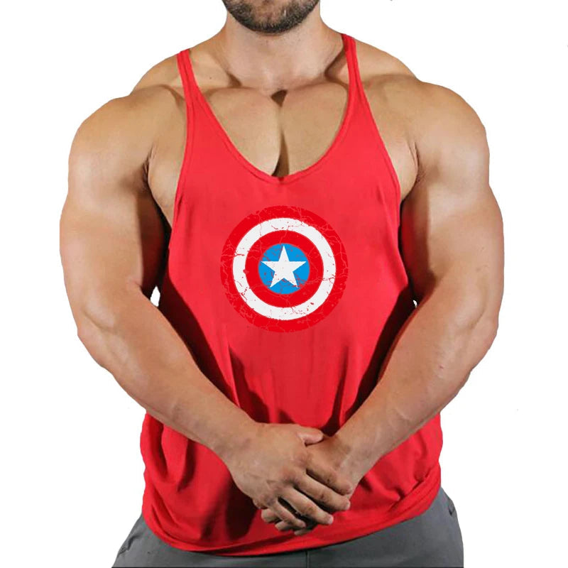 Summer fashion trend fitness vest men's fitness gym clothing fitness printing cool shirt running casual comfortable vest Zen fit plus