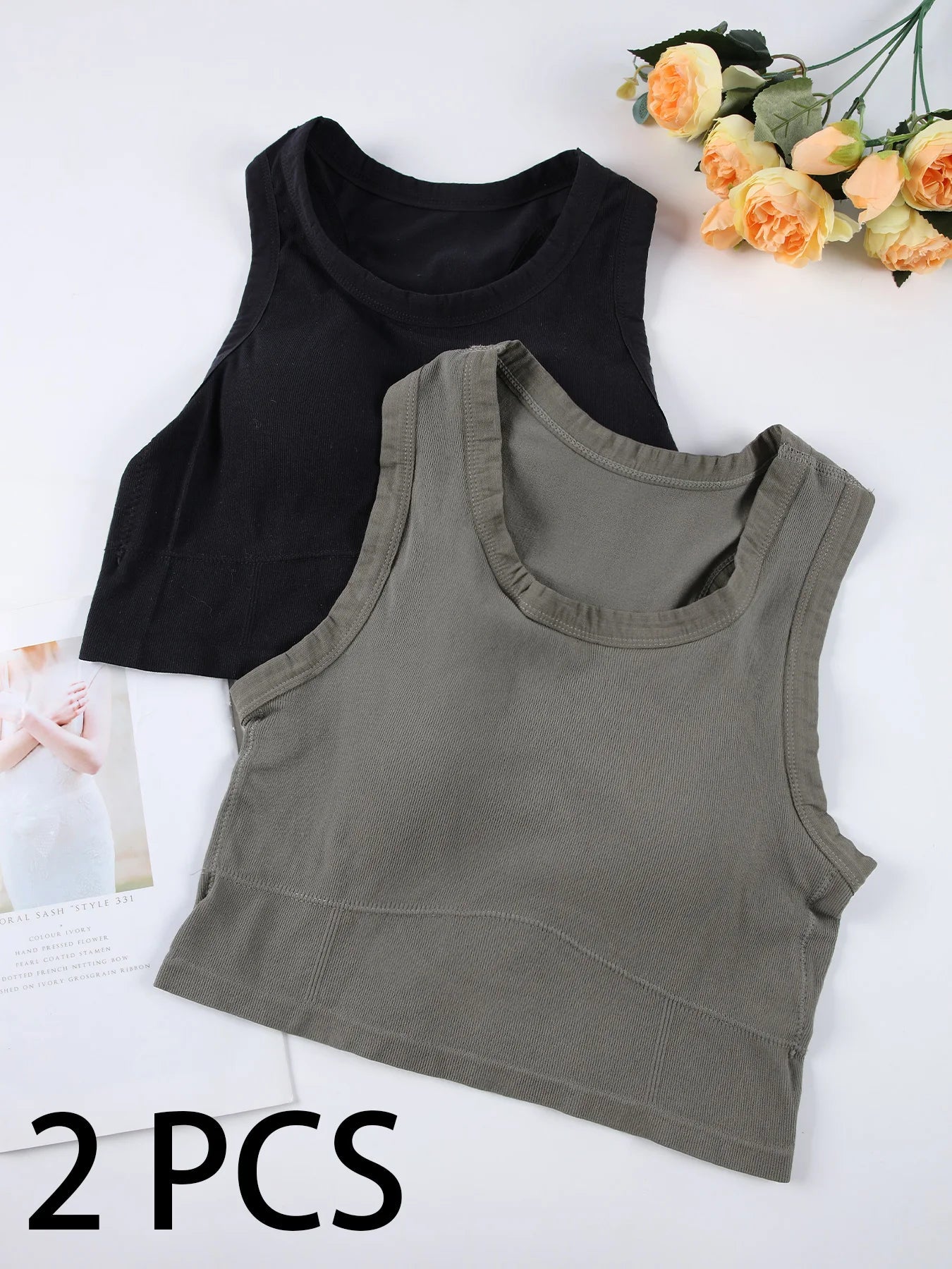 1/2 PCS Back Sports Bra Women Sleeveless Vest Beautiful Slim Tube Top Underwear With Bra Pads Undershirt Elastic Korean Crop Top Zen fit plus