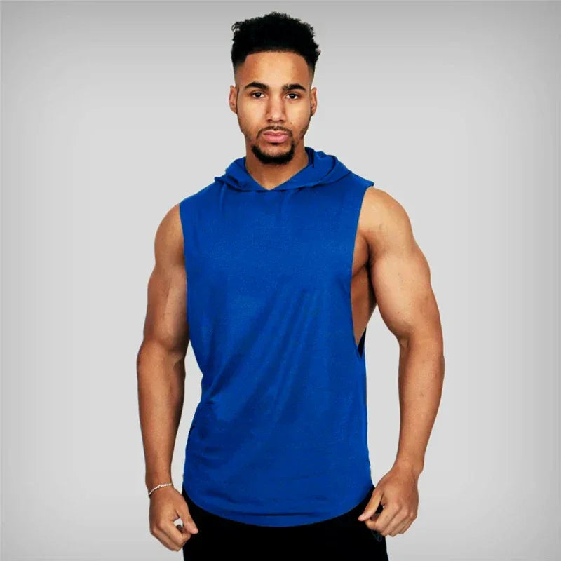 Bodybuilding Stringer Hoodies Gym Sleeveless Hooded Fitness Tank Tops Mens Running Sport Clothing Cotton Breathable Cool Shirt - Zen Fit Plus
