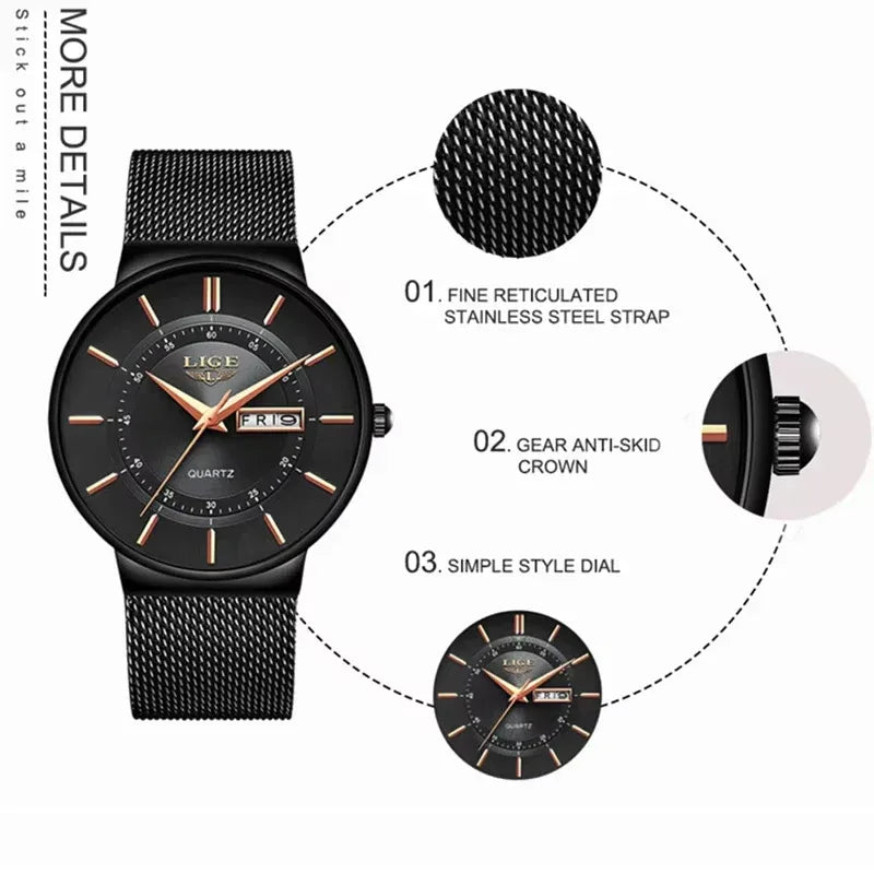 LIGE sport wrist watch