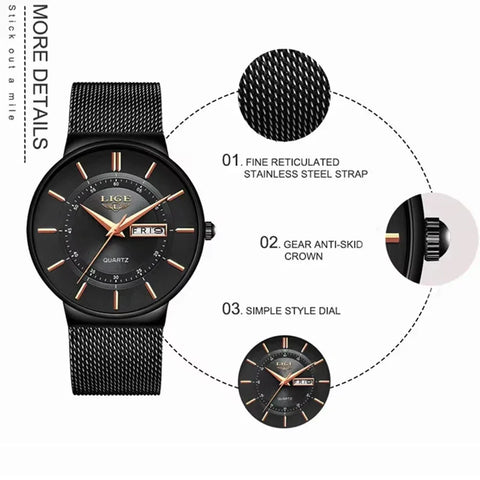 LIGE sport wrist watch