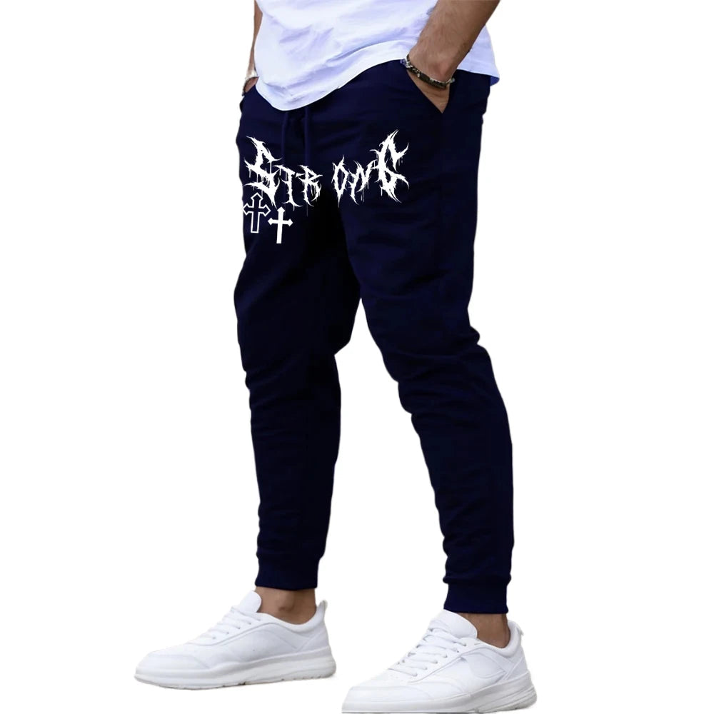 Fashion Men's Printed Pants Autumn Winter Fleece Running Pants Joggers Sweatpants Streetwear Gym Fitness Sport Casual Trousers Zen fit plus