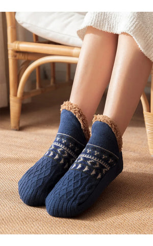 Super Warm Winter Non-slip Floor Socks Women Men Snow Socks Sleep Carpet Socks Slippers Socks Women Velvet Boot Unsiex Home Wear - Zen Fit Plus