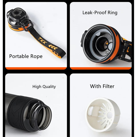 1000ML High Quality Tritan Material Sport Water Bottle With Straw Leak-Proof Durable Gym Fitness Outdoor Drinking Bottle Zen fit plus