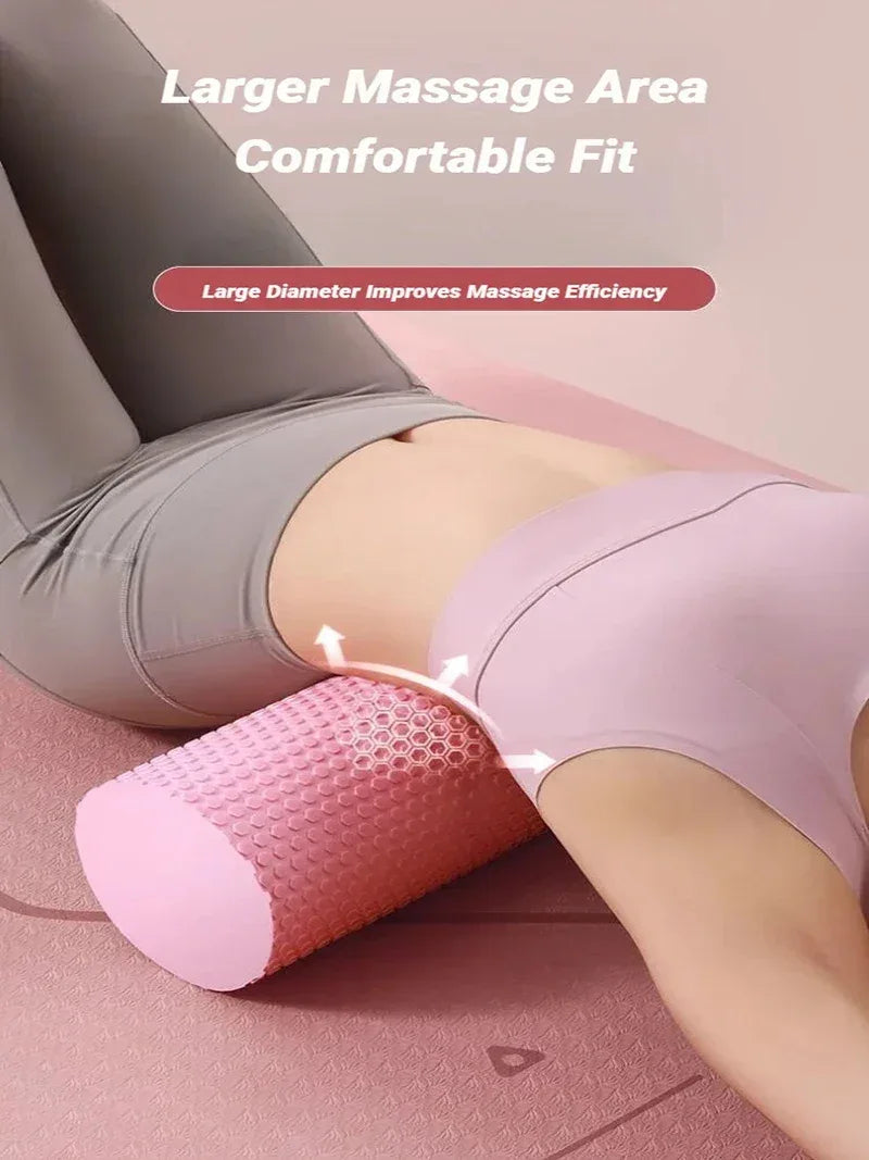 Hexagonal Yoga Roller: Round EVA Foam Cylinder for Pilates & Enhanced Home Workouts (Diameter 9.5cm, Length 29.7cm) - Zen Fit Plus