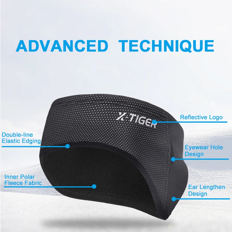 X-TIGER Outdoor Sports Cycling Headwear Winter Windproof Cycling Headband Cap Keep Warm Fleece Bike Equipment Ear Warmer Zen fit plus