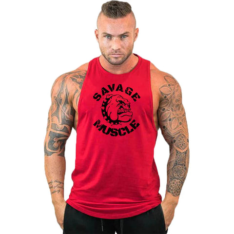 Men's Cotton Sleeveless shirt animal Bodybuilding Workout Tank Tops Muscle Fitness Shirts Male Gym Skull Beast Stringer Vest Zen fit plus