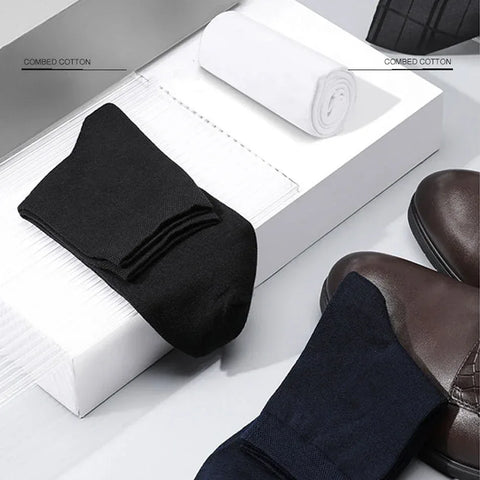 10 Pairs Men's Cotton Socks New Style Black Business Men Socks Soft Breathable Summer Winter for Male Socks Plus Size 38-47 - Zen Fit Plus