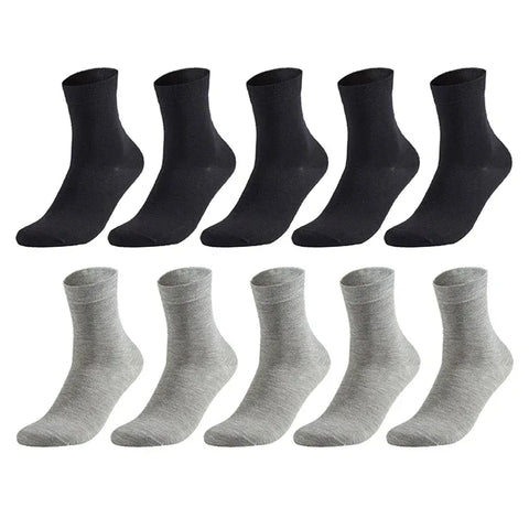 10 Pairs Men's Cotton Socks New Style Black Business Men Socks Soft Breathable Summer Winter for Male Socks Plus Size 38-47 - Zen Fit Plus