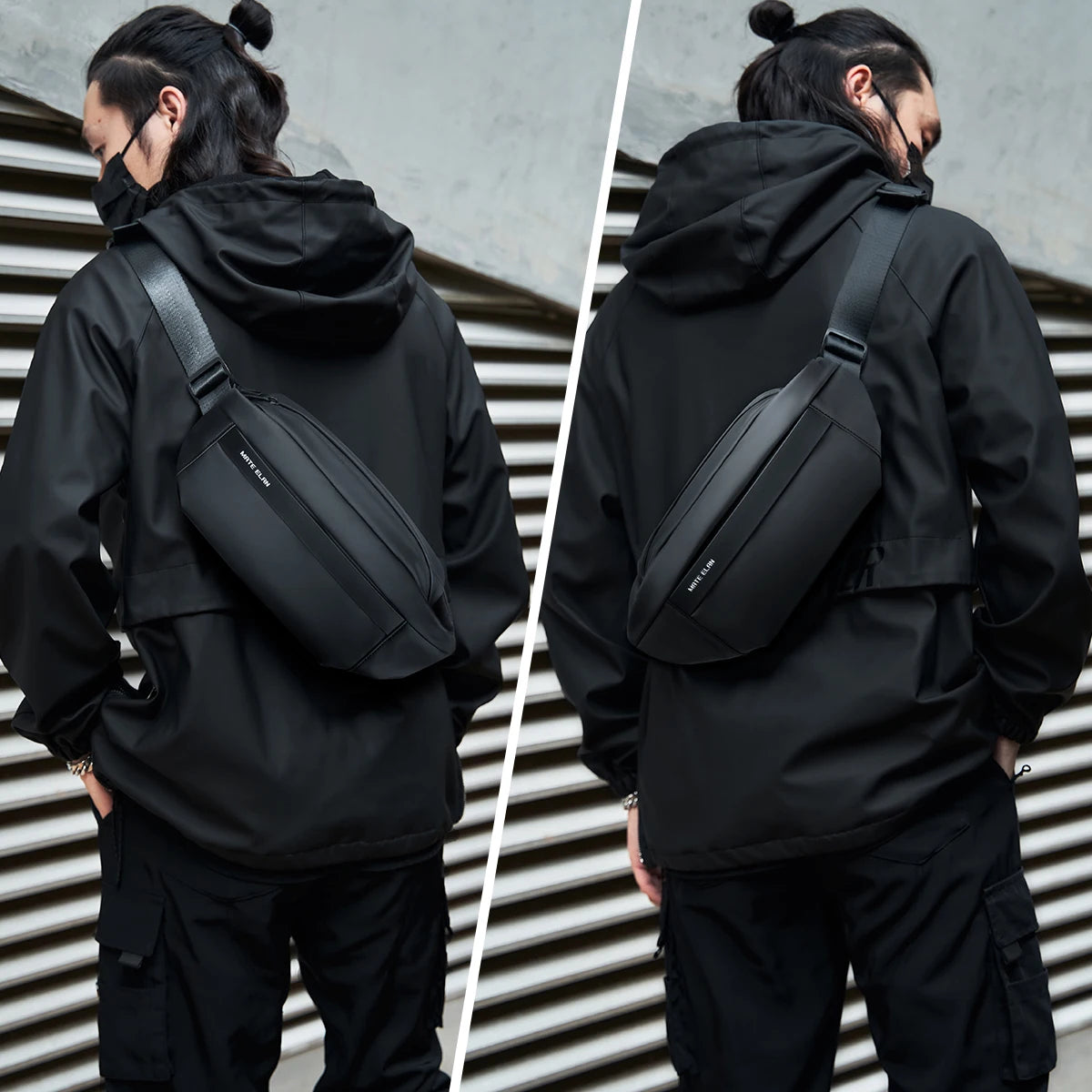 Waterproof Chest Bag, Solid Men's Crossbody Bag, Daily Phone Shoulder Bag, Travel Sports Sling Bag, Trend Men Fanny Pack Zen fit plus