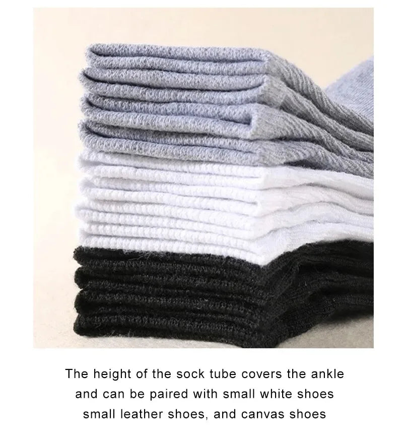 10/12/20/40 Pairs Men Boat Socks Business Sport Sweat Absorption Mature Summer Autumn Solid Color Soft Non Pilling Ankle Socks - Zen Fit Plus
