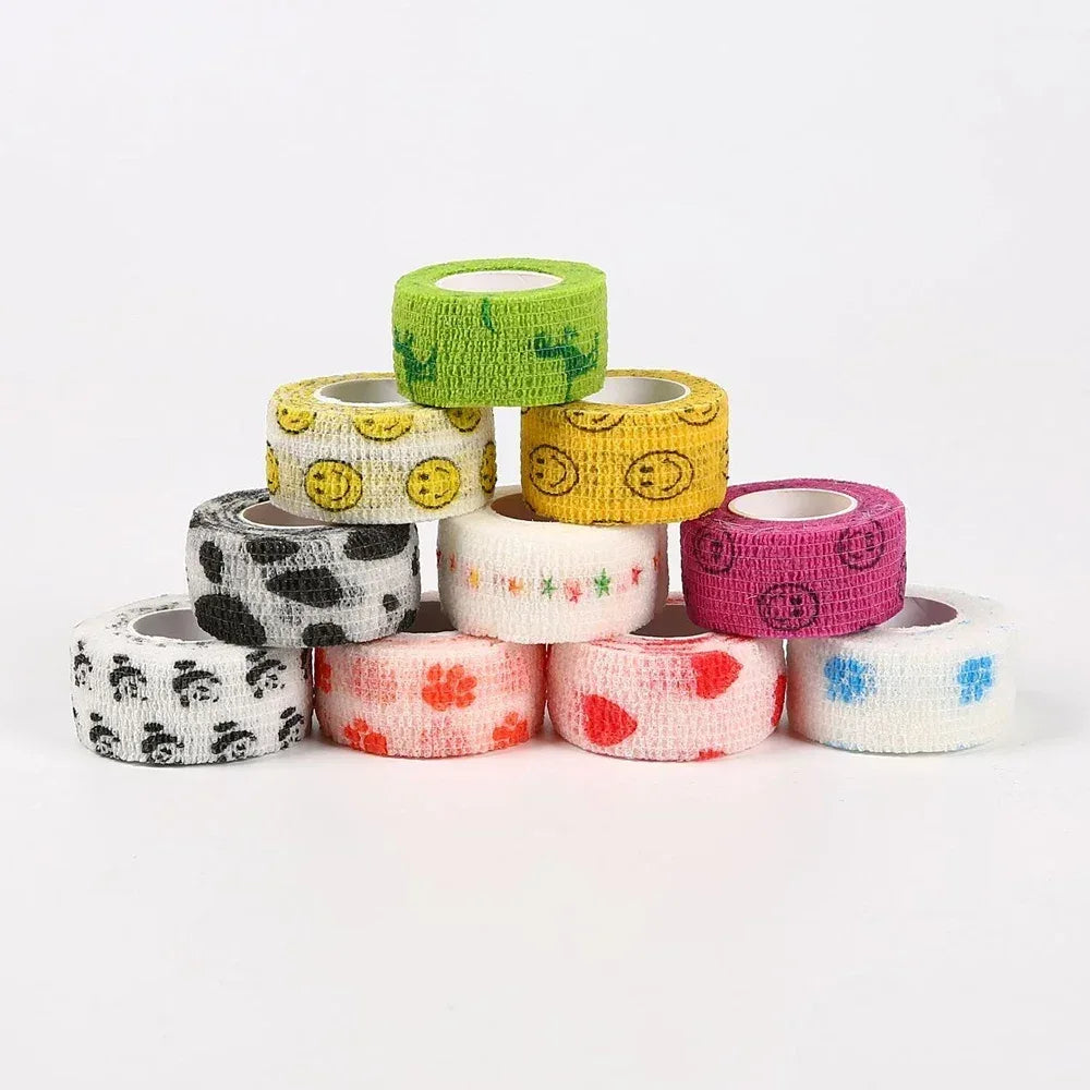 5Pcs/Set Elastic Self Sticking Bandage Wrap First Aid Sprain Elastic Cohesive Bandage Sports Injury Finger Bandage Wrap Adhesive - Zen Fit Plus