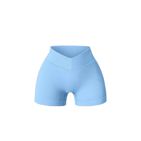 Women High Waist Workout Fitness Yoga Shorts Gym Running Yoga Leggings Scrunch Butt Seamless Knited Sports Three Point Shorts - Zen Fit Plus