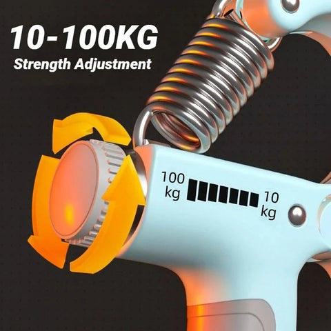 10-100Kg Adjustable Hand Grip Strengthener Trainer With Counter Wrist Forearm And Exerciser For Muscle Building Strength Zen Fit Plus