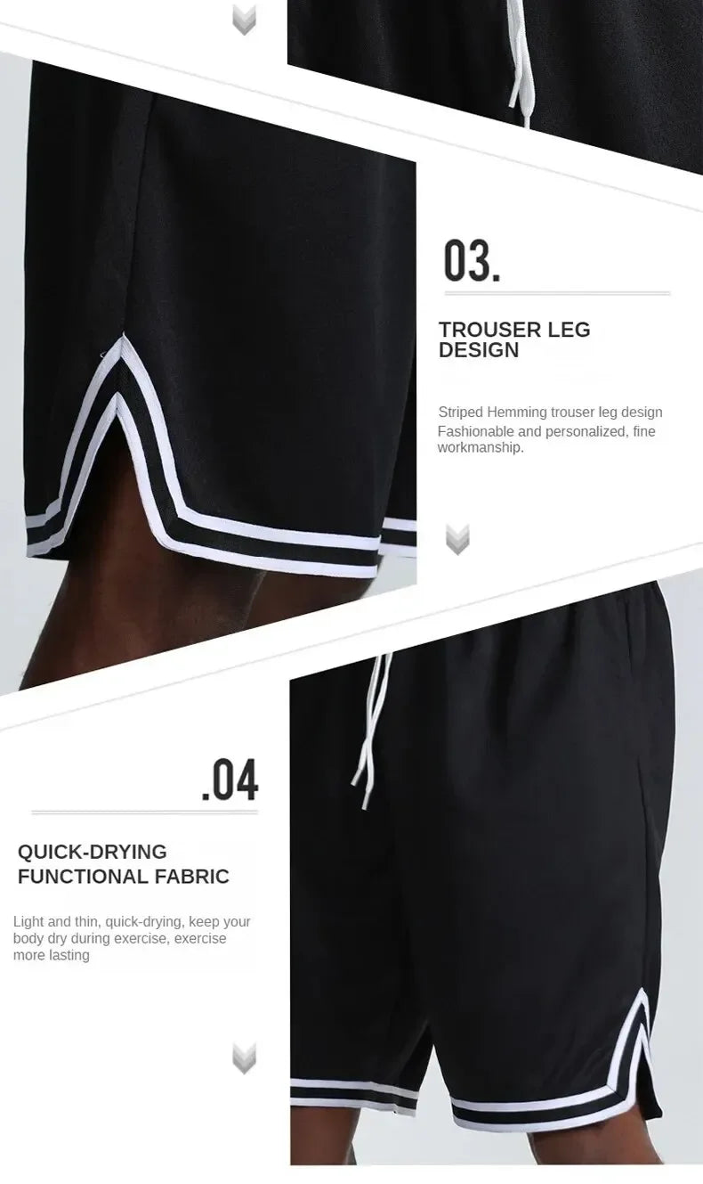 Summer Sports Shorts Men's Casual Five-point Pants Trend Loose Basketball Outer Wear Big Pants Pants Mesh Thin Section - Zen Fit Plus