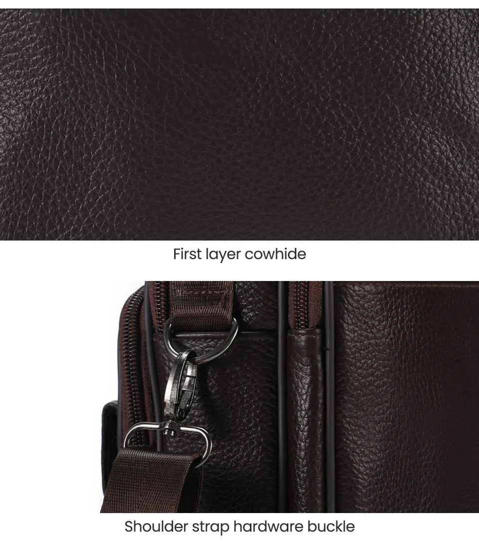 JOYIR Men Genuine Leather Crossbody Bags Messenger Bag for Male Trendy Shoulder Bags Casual Travel Sling Bag Handbags - Zen Fit Plus