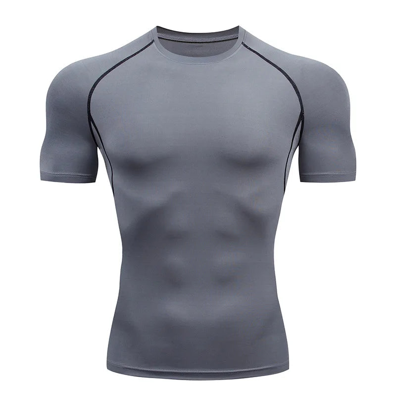 Men's Running Compression Shirts Short Sleeve Sport Gym Tees Fitness Quick Dry Sweatshirt Jogging Tracksuit Athletic Shirt Tops Zen fit plus