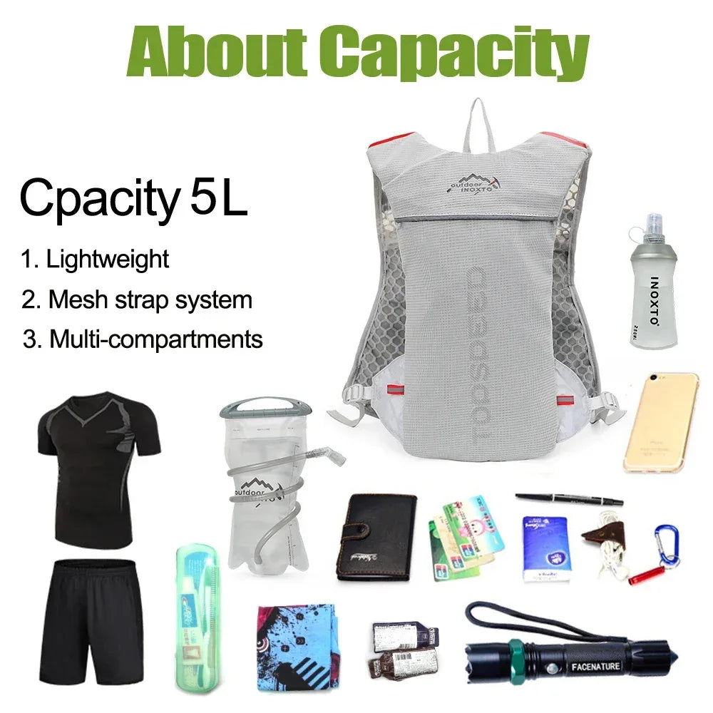 Outdoor Trail Running 5L Ultralight Backpack Hydration Jogging Vest Men Breathable Marathon Bicycle Bag Fitness Running Bag - Zen Fit Plus