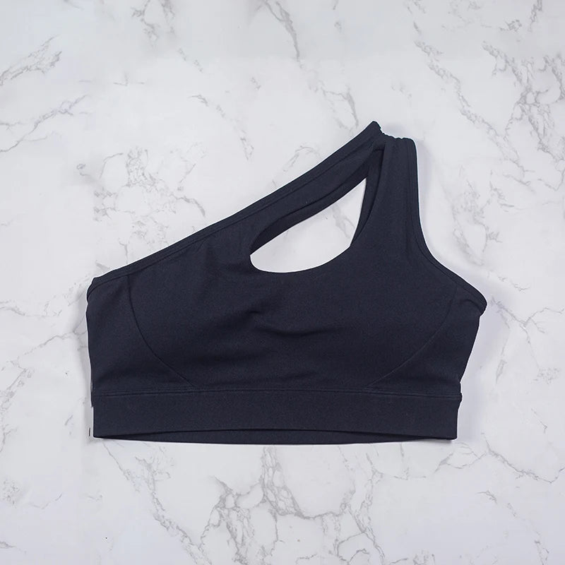 DIAS FIT JOY Women One Shoulder Sports Bras Yoga Top Vest Yoga Gym outdoor sport Running Fitness Underwear Zen fit plus