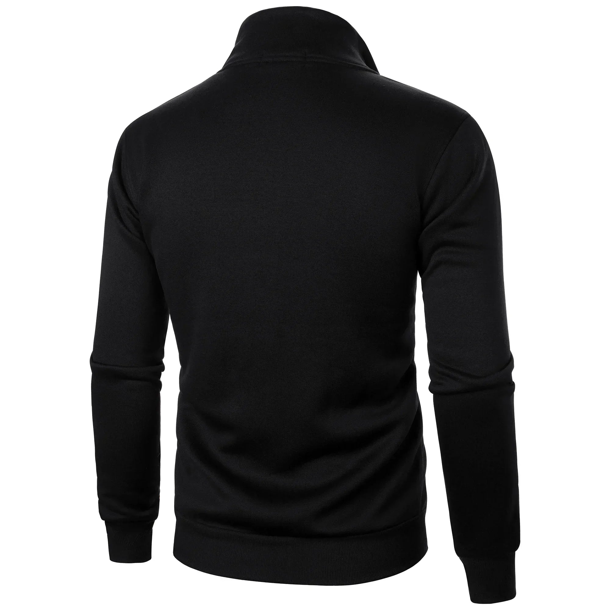 Men's casual sports zipper stand up collar jacket, men's solid color top - Zen Fit Plus