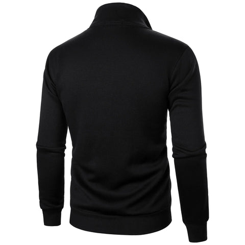 Men's casual sports zipper stand up collar jacket, men's solid color top - Zen Fit Plus