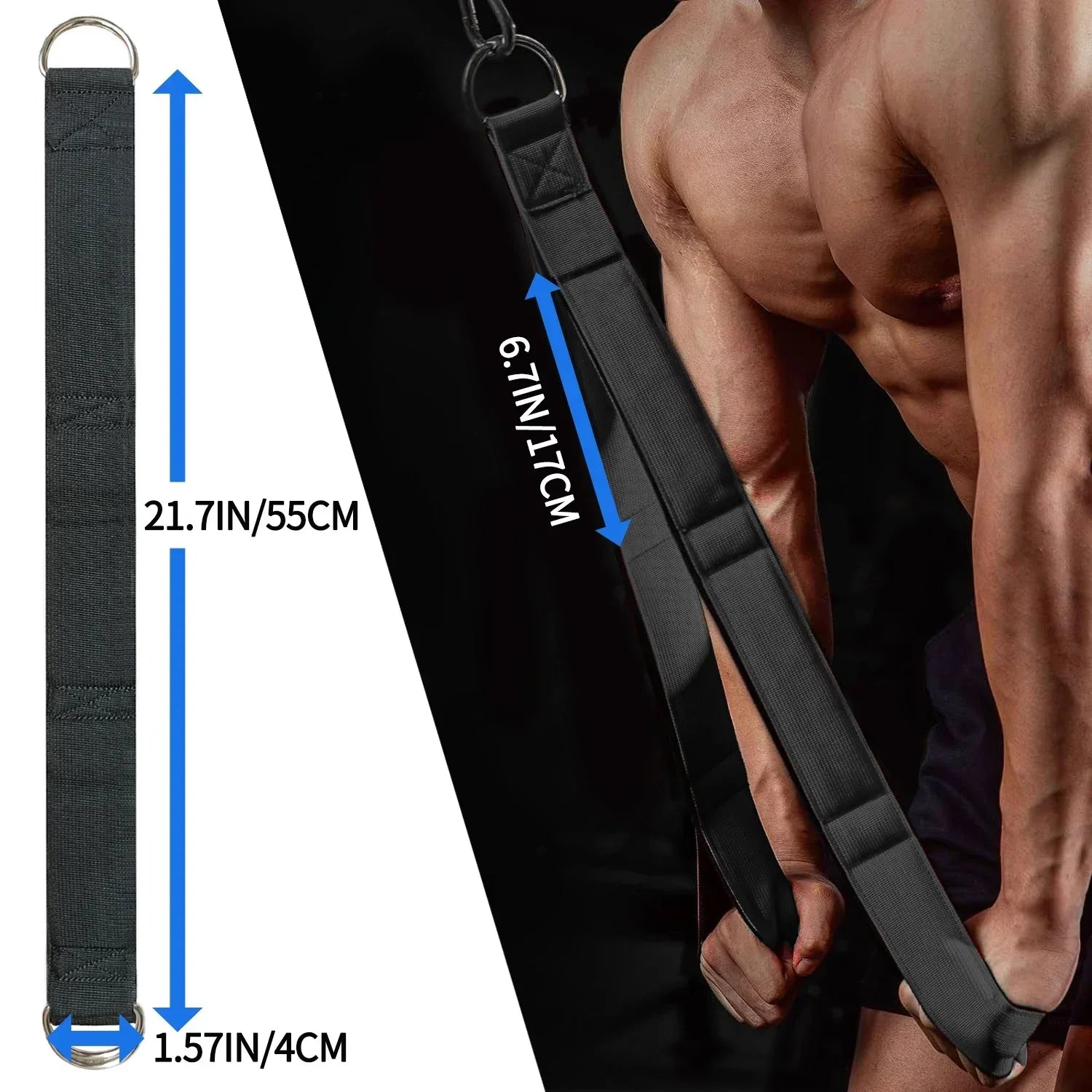 Extra Long Tricep Pull Down Rope Versatile Tricep Rope for Fitness Cable Machine Attachment for Pulley System Gym LAT Machine - Zen Fit Plus