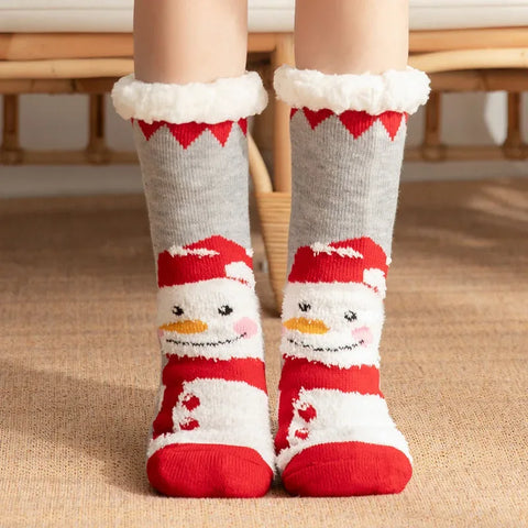 Winter Warm Socks Women penguin Plush Soft Female Non Grip Floor Slippers Short Sock Fuzzy Fluffy Deer Elk Bear Christmas Gift - Zen Fit Plus