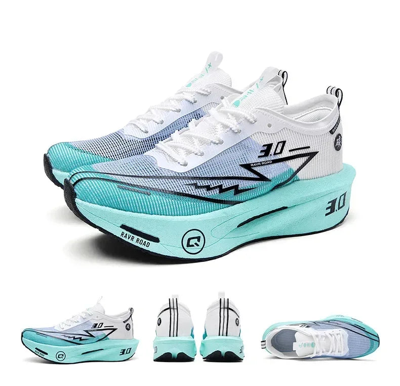 Men's Carbon Board Sneakers Anti-slip Cushioned Comfortable Racing Training Running Shoes Mesh Tennis Shoes Casual for Women - Zen Fit Plus