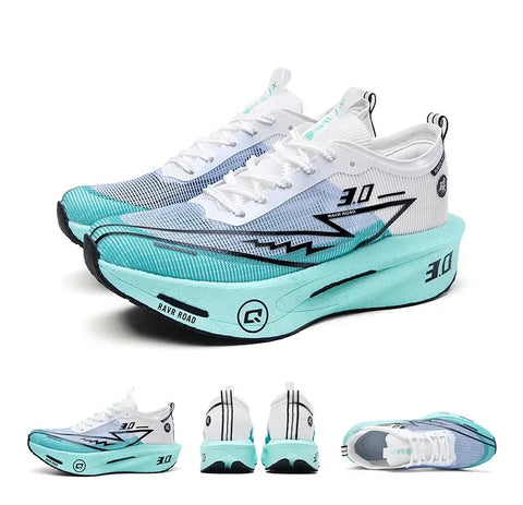 Men's Carbon Board Sneakers Anti-slip Cushioned Comfortable Racing Training Running Shoes Mesh Tennis Shoes Casual for Women - Zen Fit Plus