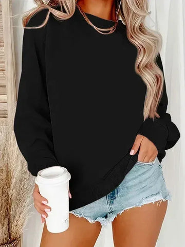 Loose Sweatshirt Casual Long Sleeve Women Autumn and winter Comfortable Pullover Crewneck Loose Female Clothes - Zen Fit Plus