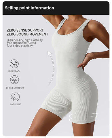 High Elastic Integrated Tight Fitting Jumpsuit Aerial Beauty Back Yoga Suit Seamless Jumpsuit for Women - Zen Fit Plus