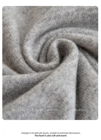 New Fashion Men's 100% Wool Pullover Half-high Collar Sweater Autumn Winter Warm Solid Color Knit Sweater Business Casual Top - Zen Fit Plus