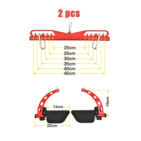 Fitness Rowing Attachment Gym Biceps Triceps Blaster Handle Press Down Grips Hand Lat Pull Down Pulley Cable Machine Accessories - Zen Fit Plus