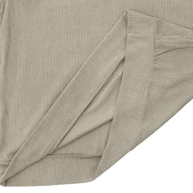 2024 hot-selling spring and autumn European size men's round neck casual stand-up collar corduroy long-sleeved sweater men - Zen Fit Plus