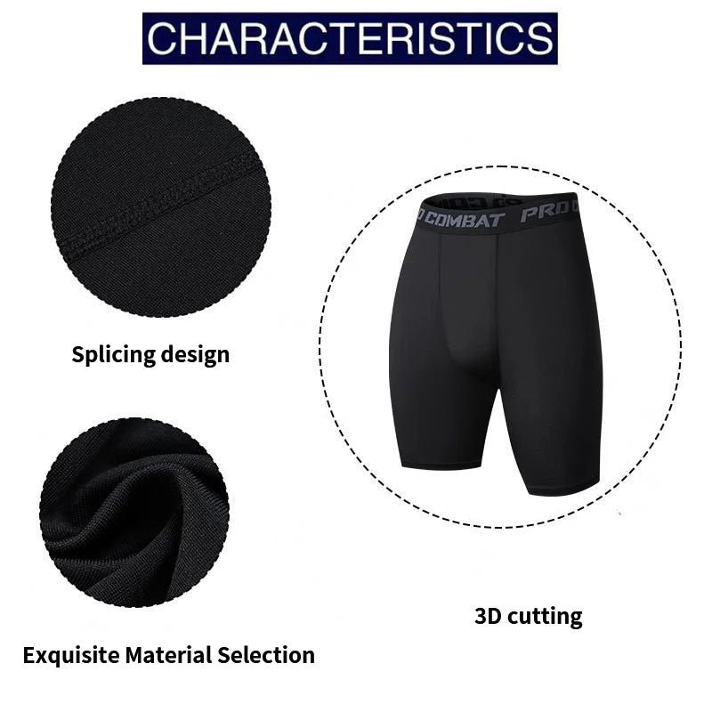 Five-point Fitness Pants Men Sports Leggings Basketball Training Quick Dry High Elastic Running Tight Bottoming Cycling Shorts Zen fit plus