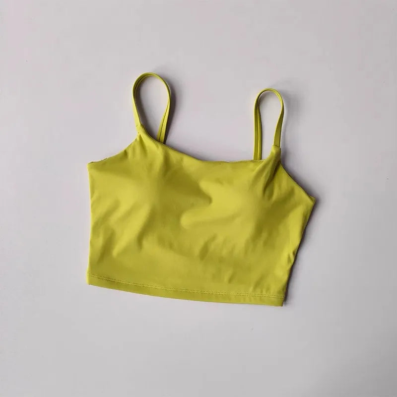 Small Sling Vest Integrated Fixed Gathering Sports Underwear Women's Bra Beauty Back Training Fitness Bra Summer Clothing Suit Zen fit plus