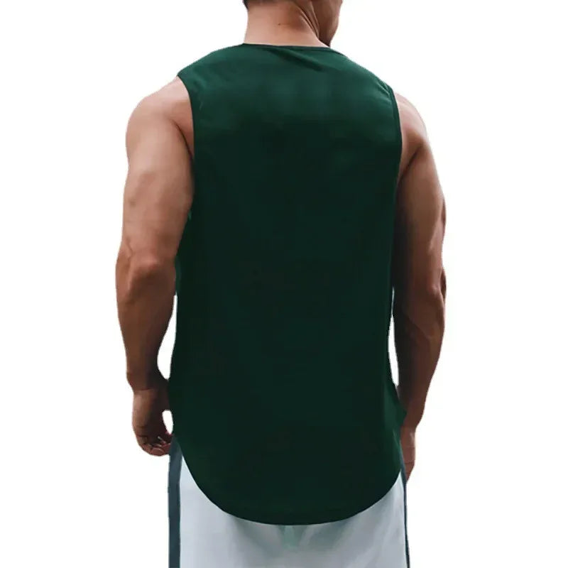 Summer Men's Running Vest Gym Tank Tops Fitness Clothing Quick-drying Loose Bodybuilding Sleeveless Shirt Basketball Singlets - Zen Fit Plus